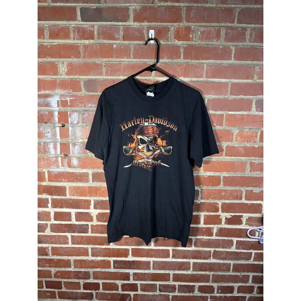 Vintage Y2k Harley Davidson Shirt Biker Orlando Florida Sunset Outdoors Adult L